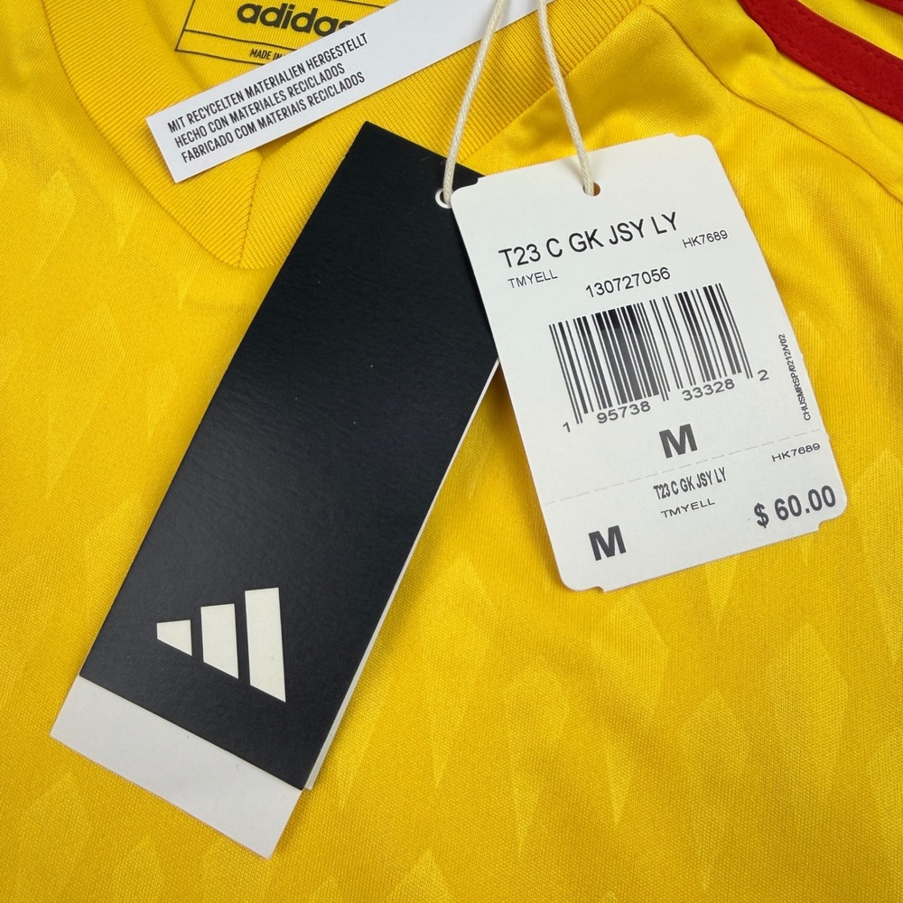 Adidas Kids Goalkeeper Jersey‎ Yellow Maroon Long Sleeve AEROREADY 11-12Y NWT - Picture 9 of 11